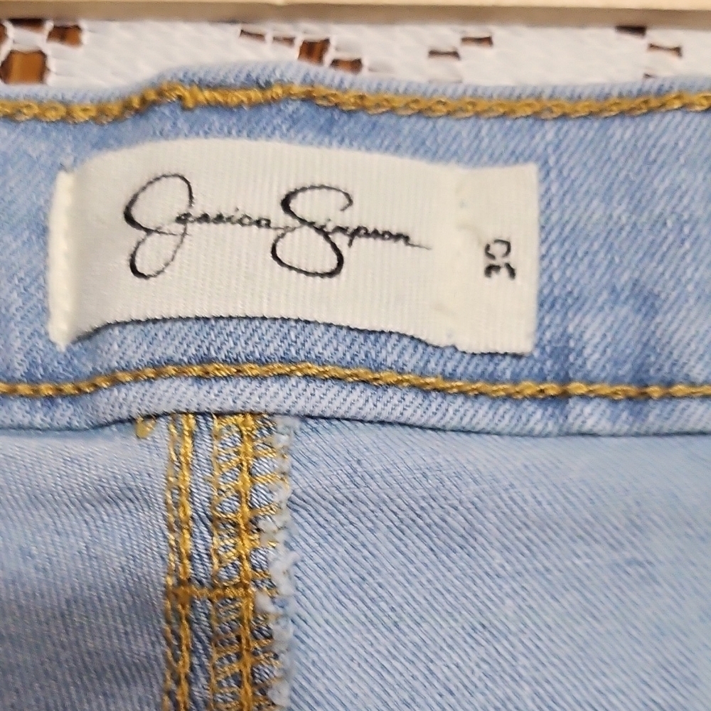 Jessica Simpson Light Blue Embroidered Flare Jeans - Picture 8 of 10